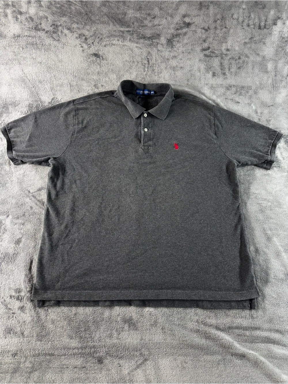 U.S. Polo Assn. Charcoal Polo with Red Chest Logo